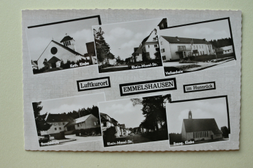 Postcard PC Emmelshausen 1964 Schools Rhein-Mosel-Street Town architecture Rheinland Pfalz